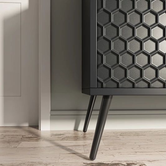 4-Door Accent Storage Cabinet with 5 Stable Legs and 4 Adjustable shelves